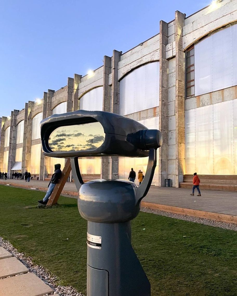 Binoculars on the embankment